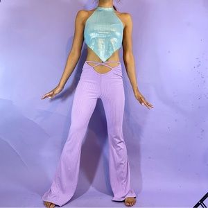 Criss Cross Flared Leg Pant